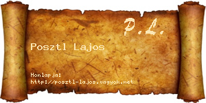 Posztl Lajos névjegykártya